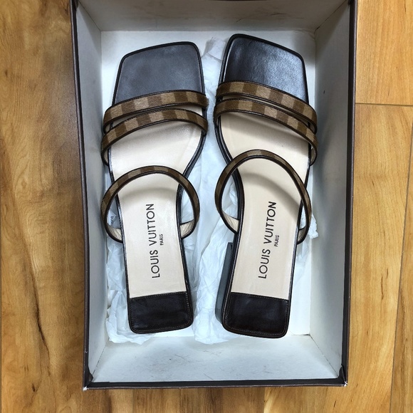 Louis Vuitton Brown Checkered Sandal - Picture 6 of 9